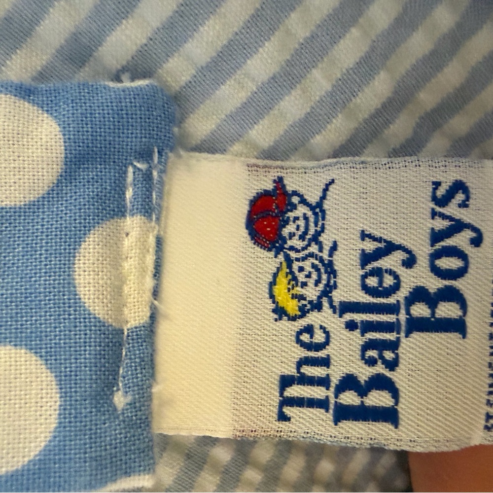 Seersucker Summer dress Girls size 3t Blue Green Sundress Seahorse Bailey Boys - Picture 4 of 5